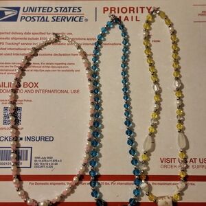 3ct Elegant Multicolor Beaded Necklace Set 18in/22in #6
